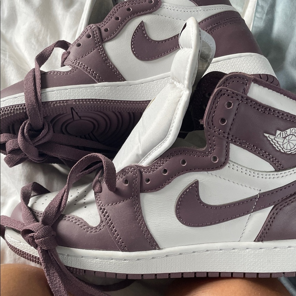 Jordan Women's Plum and White Sneakers